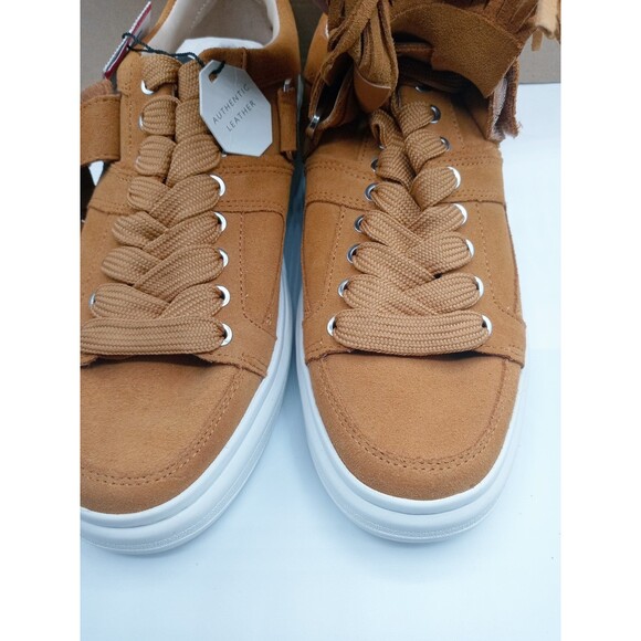 Zara Suede Fringe Sneaker in Deep Caramel size 7.5 - Picture 8 of 12